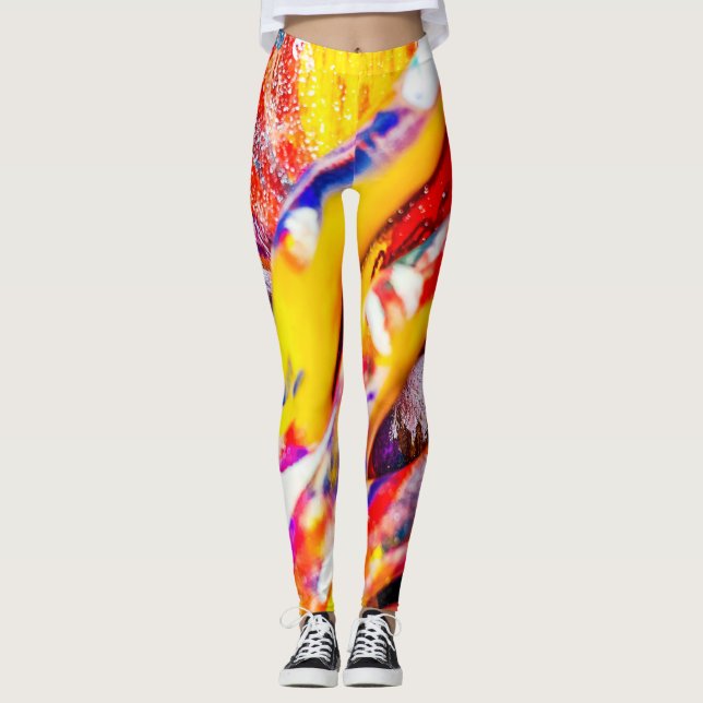 Abstrakt Womans Ansikte Leggings (Framsida)