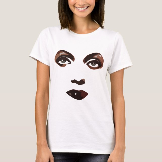 Abstrakt Womans Ansikte Öga Läppar Makeup Art T Shirt (Framsida)