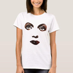 Abstrakt Womans Ansikte Ögon Läppar Makeup Art T Shirt