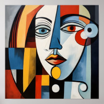 Abstrakt Womans Ansikte Poster