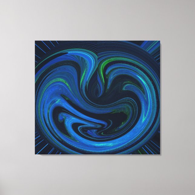 Abstrakt, Womb of Blue Wrapped Canvas Print (Framsida)