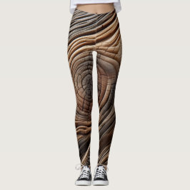 Abstrakt Wood Art Design Struktur Leggings