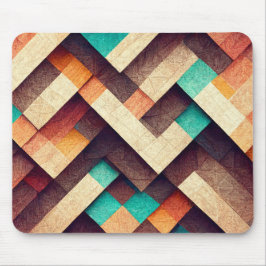 Abstrakt Wooden Weave Musmatta
