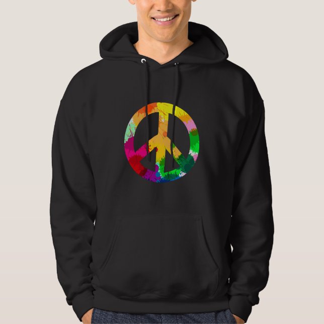 Abstrakt World Peace Symbol Hoodie (Framsida)