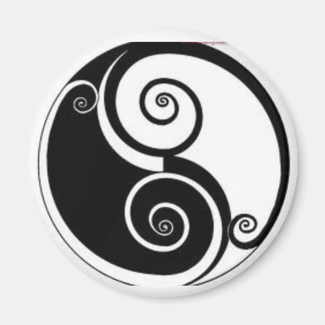 Abstrakt Yen Yang Locker, kylskåp eller filskåp Magnet (Framsidan)