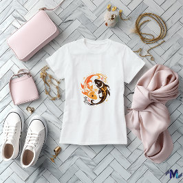Abstrakt Yin Yang Koi Fish Art Design T Shirt