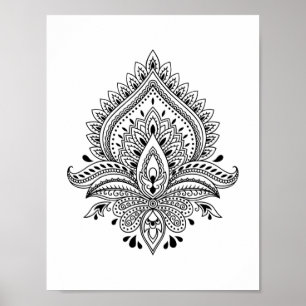 Abstrakt Yin yang mandala Poster 8,5 x 11 tum