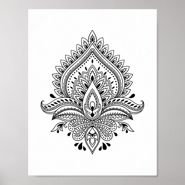 Abstrakt Yin yang mandala Poster 8,5 x 11 tum (Framsidan)