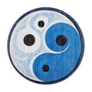 Abstrakt Yin Yang: Modernist Blue & White