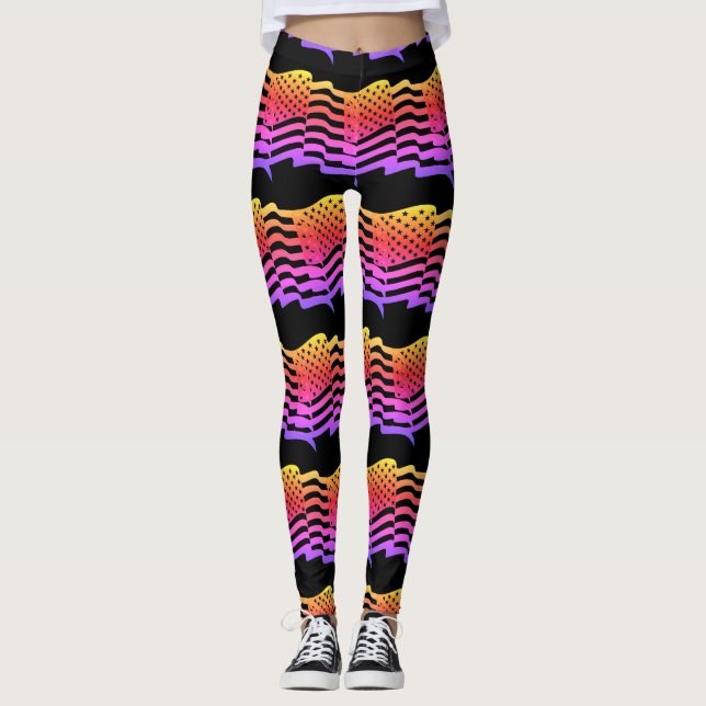 Abstrakt Yoga Dam Leggings (Framsida)