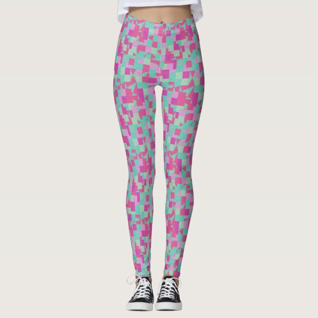 Abstrakt Yoga Fitness Leggings (Framsida)