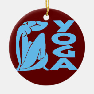 Abstrakt YOGA, lägg till, redigera text Julgransprydnad Keramik