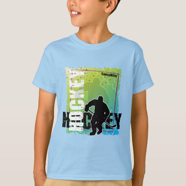 Abstrakt Youth Hockey Boy (man) T-shirt (Framsida)