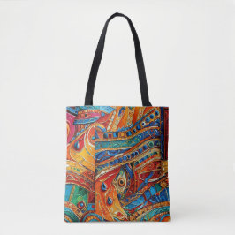 Abstrakt yta-teckning 1214 - Tote Bag Tygkasse