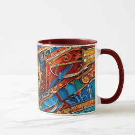 Abstrakt yta-teckningar 1214 - Kaffe Mugg