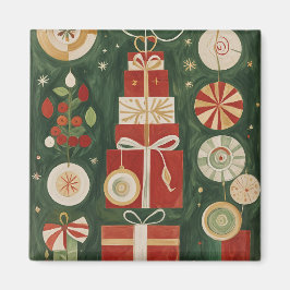 Abstrakt Yuletide Tapestry Magnet
