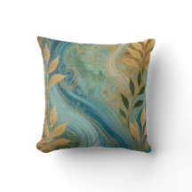 Abstrakt Zaffre-Golden Löv Artwork Stil 4