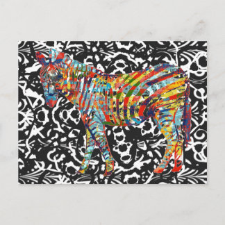 Abstrakt Zebra Art Postcard Vykort
