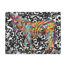 Abstrakt Zebra Art Postcard