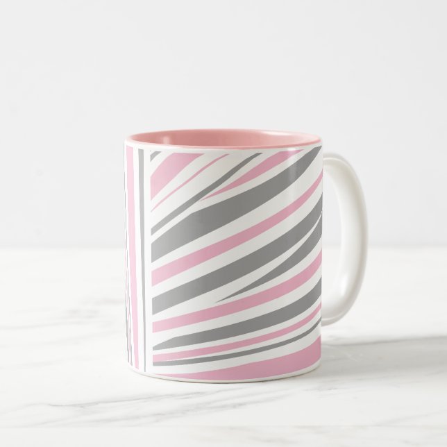 abstrakt zebra mönstrad tvåtonkaffe mugg (Framsida höger)