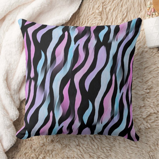 Abstrakt Zebra ränder Pillow Kudde (Filt)