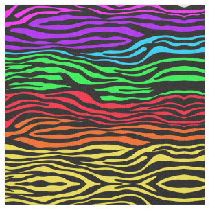 Abstrakt Zebra Regnbågsfärger Tyg