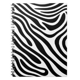 Abstrakt Zebra Swirl Mönster (Svartvitt) Anteckningsbok