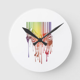 Abstrakt Zebra Wall Clock Rund Klocka