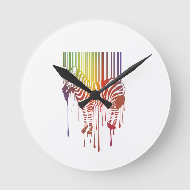 Abstrakt Zebra Wall Clock Rund Klocka (Framsida)