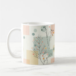 Abstrakt Zen Botanical Pastel Mönster Kaffemugg