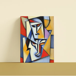Abstrakt Zen Cubist Kanvastryck