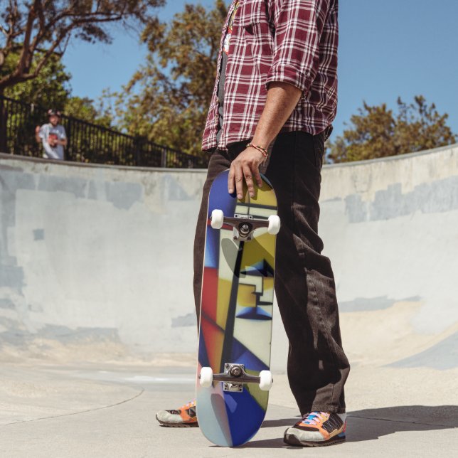 Abstrakt Zen Cubist Skateboard (Utomhus 2)