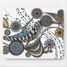 Abstrakt Zentangle Blommig Arbetsmatsduk