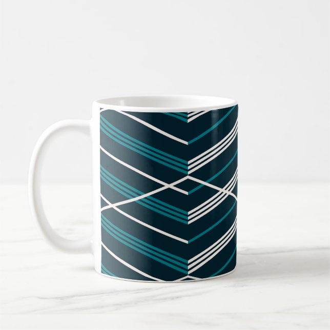 Abstrakt zigzag: elegantens geometriska vintage. kaffemugg (Vänster)