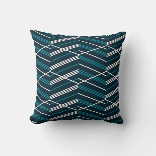 Abstrakt zigzag: elegantens geometriska vintage. kudde (Framsida)