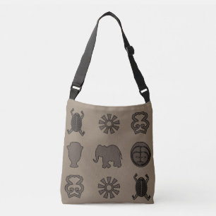 Abstrakta afrikanska ornament och symbolkonst axelväska