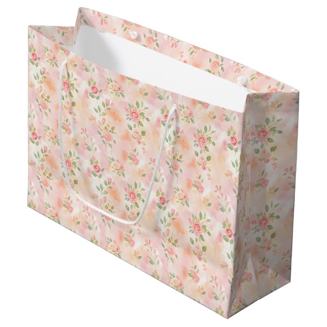 Abstrakta akvarell små persikosa rosa blommor (Framsidan Vinklad)