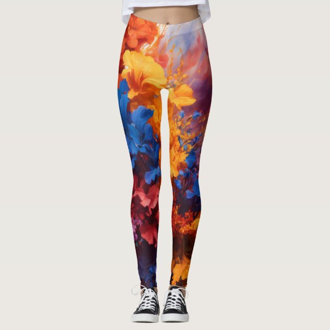 Abstrakta akvarellstänk leggings (Framsida)