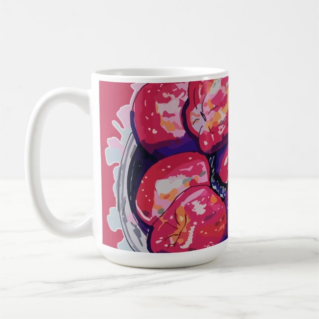 Abstrakta äpplen kaffemugg (Vänster)
