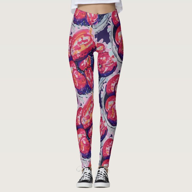 Abstrakta äpplen leggings (Framsida)