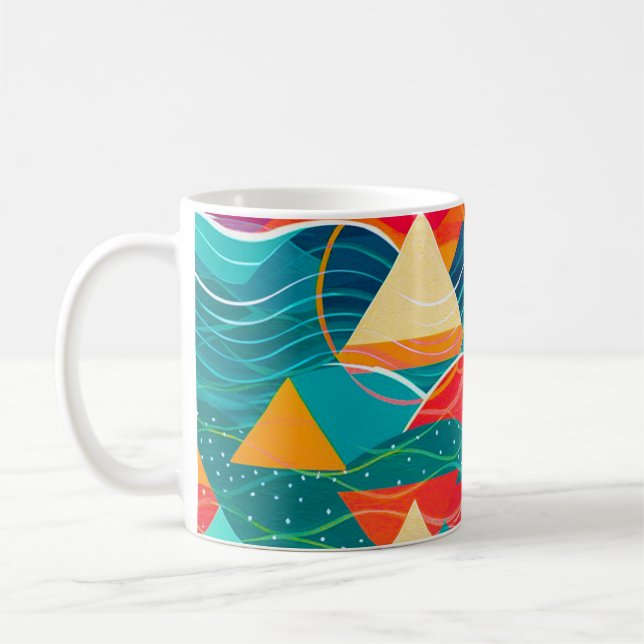 Abstrakta berg och flod kaffemugg (Vänster)