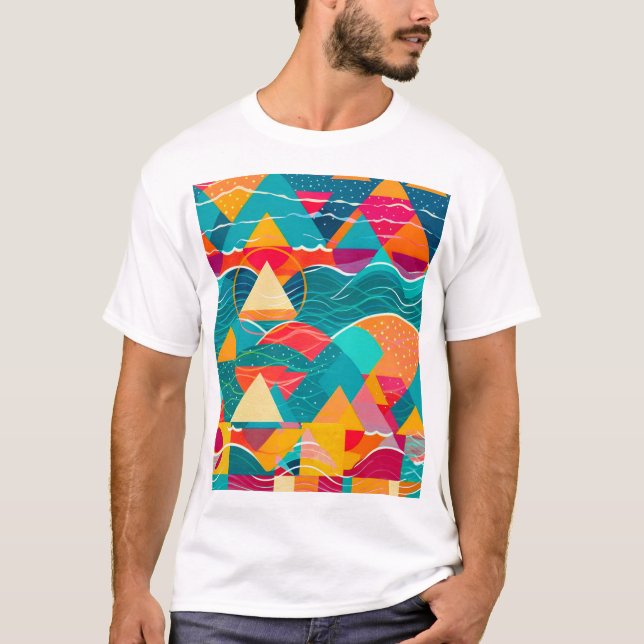 Abstrakta berg och flod t shirt (Framsida)