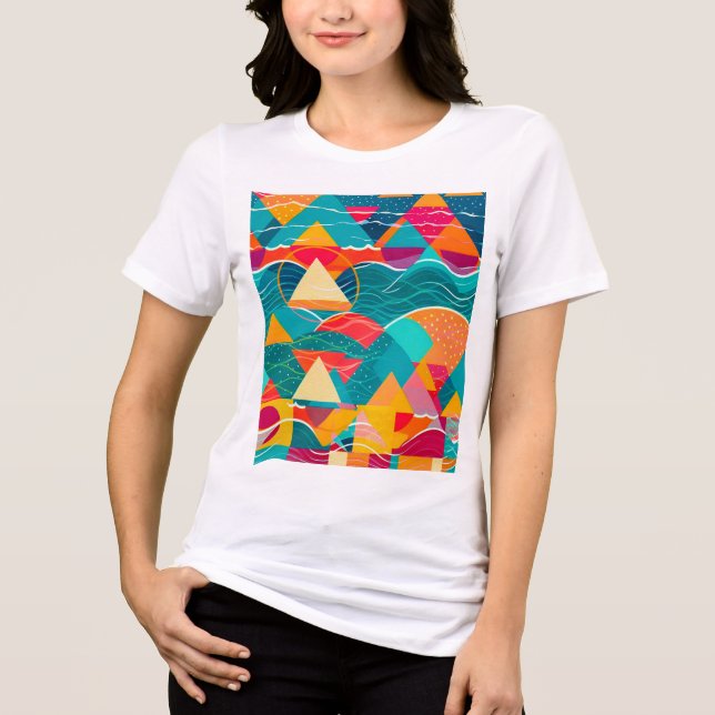 Abstrakta berg och flod t shirt (Framsida)