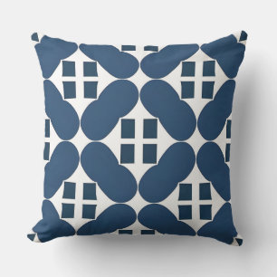 Abstrakta blå geometriska former kudde