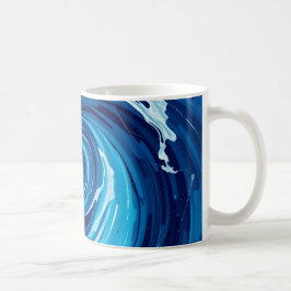 Abstrakta Blå Vågor Kaffemugg