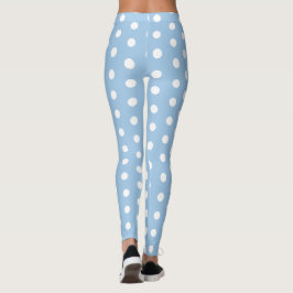 Abstrakta blåvita prickiga Leggings