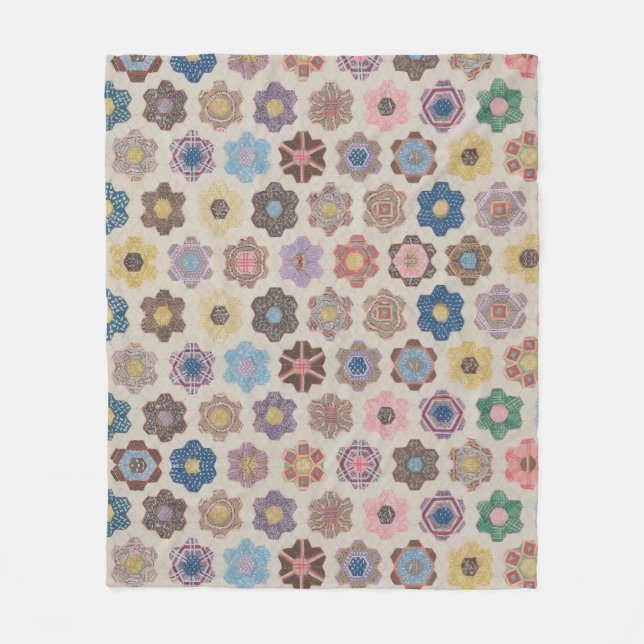 Abstrakta blommönster fleecefilt (Framsidan)