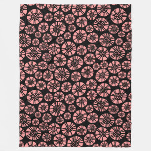 Abstrakta blommor 031023 - Mjuk rosa Fleecefilt