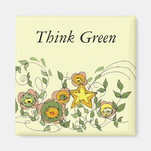 Abstrakta blommor magnet