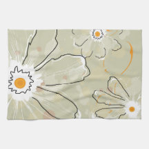 Abstrakta blommor Microfiber kökshandduk
